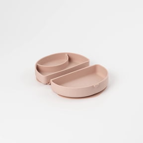 Silicone Travel Portable Children's Plate Suction Bottom- Pink Salt