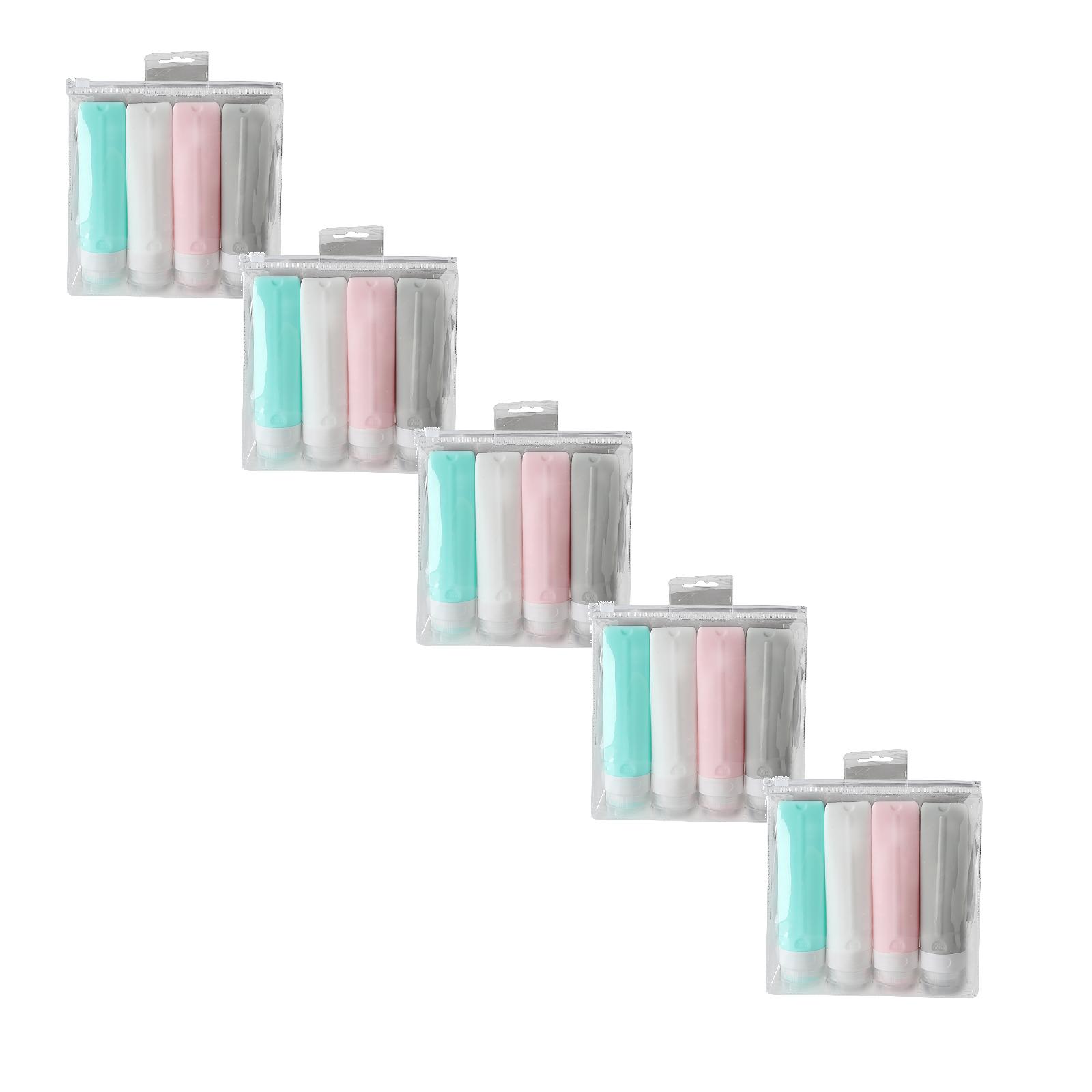 Silicone Travel Split Bottle Set Flat Style Cosmetic Storage Bottle Washing Split Bottle Set 2PCS Travel Toiletries Bottles 4 in 1 Pocket Hand Bottle for Shampoo And Conditioner Containers Big Bottles