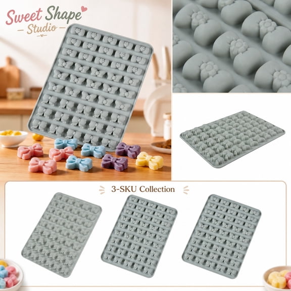 Silicone Tray Mold, Silicone Rubber Mold Making, Tiny Ice Cube Tray, Treat Making Supplies, Small Ice Cube Trays for Freezer, 9X6X1 Inch Grade Heat Safe Mold, Multipurpose for Diy