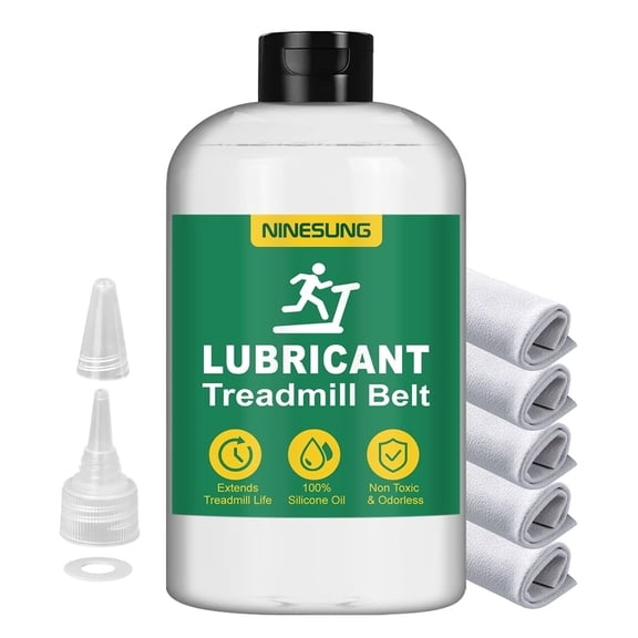 Silicone Treadmill Lubricant/Treadmill Lube, 16 Ounces Silicone Oil with Hard Application Tubes and Precision Screw Caps, Suitable for Nearly All Type of Treadmills (16 Ounces)