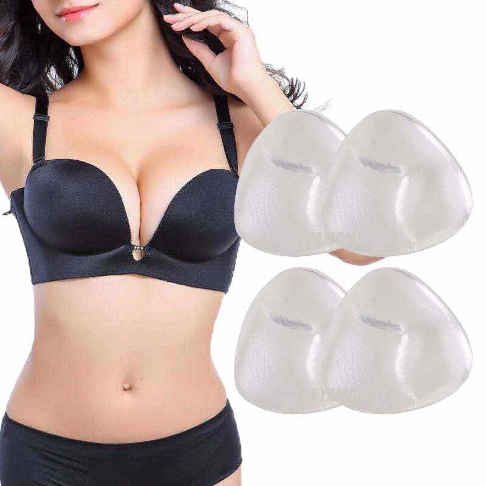 QIUMING 4pcs Waterproof Silicone Bra Pads Bra Inserts Skin Coloured  Silicone Breast Pads Invisible Softness Breast Lifting Magic Application  Bikini Swimsuit Triangle and Crescent Shape, transparent : :  Fashion