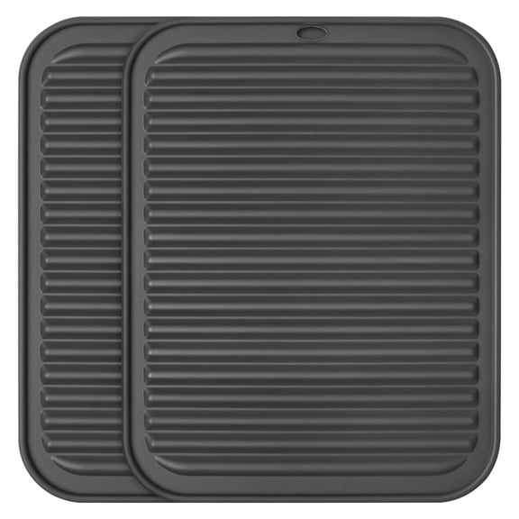 Silicone Trivet Mat 2 Pack 9x12 Inch, Heat Resistant Hot Pad for Pots and Pans, Flexible Kitchen Counter Protector for Cooking Baking