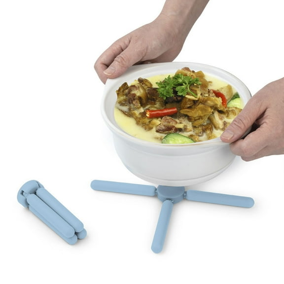 Silicone Trivet Mat Expandable Hot Pot Holder with Stainless Steel Frame for Home Kitchen Heat Resistant Insulated Hot Pads Coasters Table Dish Mat Tableware Placemat for Hot Pans Bowls