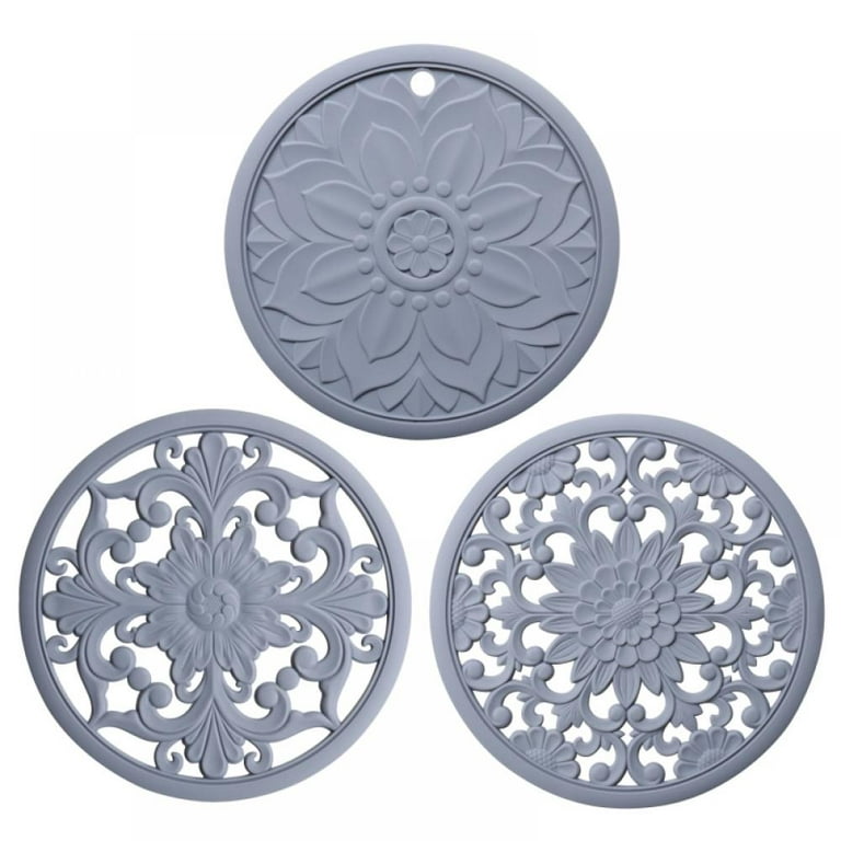 Pot Holders for Kitchen,Hot Pads Silicone Trivet, Potholders, Table Pad,  Multi-use Flower Heat Resistant Mat 