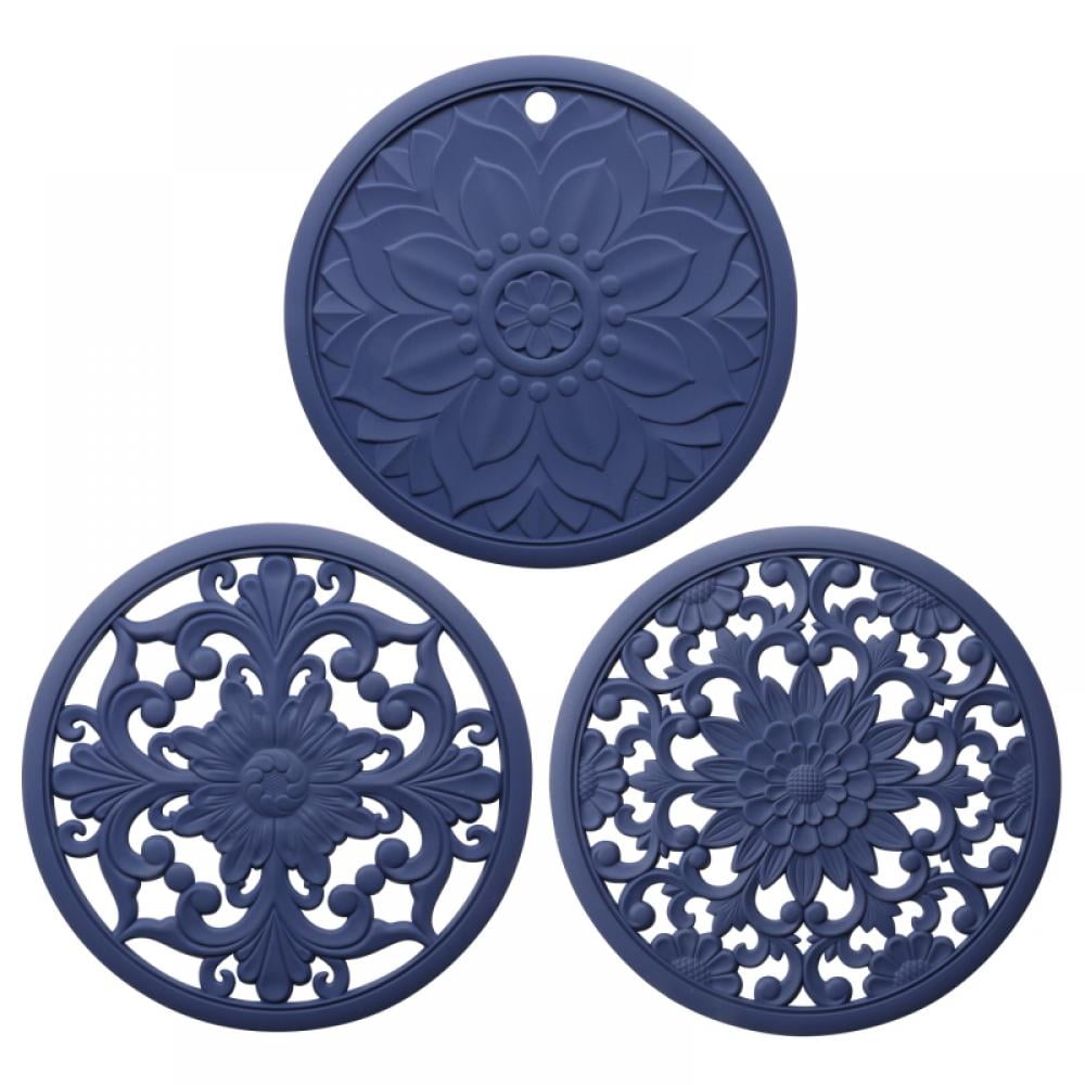  Zulay 2 Pack (9x12) Silicone Trivets for Hot Pots and Pans -  Multi-Purpose & Versatile Trivet Mat - Heat Resistant Silicone Trivet -  Durable & Flexible Hot Pads for Kitchen Counter 