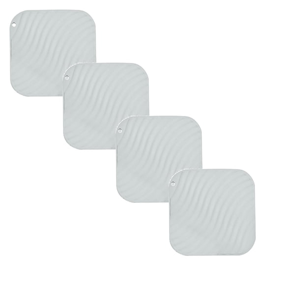 Silicone Trivet Mats 4 Pack - Square Heat-Resistant Hot Pads for Kitchen Countertops, Non- Pot Holders & Table Protectors, Multi-Purpose Drying Mats (7"x7")