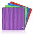 thumbnail image 1 of Silicone Trivet Mats Pot Holders Hot Pads Spoon Rest, Multipurpose Trivet for Hot Dishers Heat Resistant Food Grade Silicone Set of 4, 1 of 6