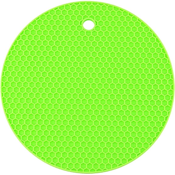 Silicone Trivet Mats - for Pots & Pans, Heat Resistants Silicone Trivets for Dishes, Silicone Pot Holders Pads for Vintage Tile Trivet Hotplate (Green, One Size)