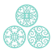 IYYI Silicone Trivet, Trivet for Hot Dishes, Hot Pads for Kitchen, Non-Slip & Heat Resistant, Turquoise