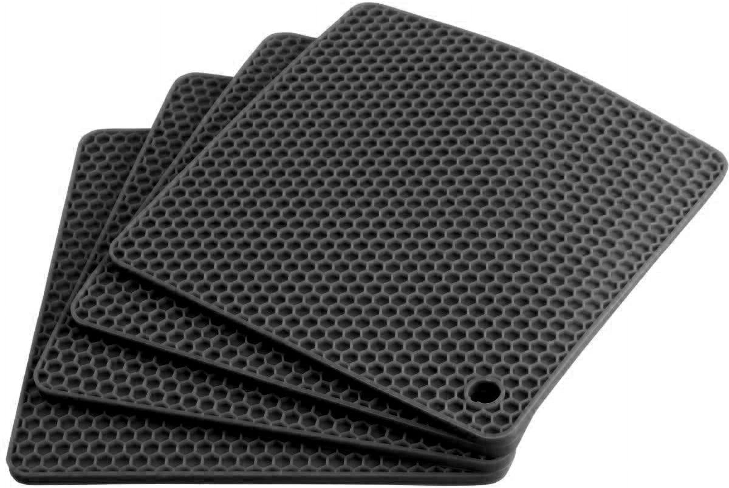 4 Pack Silicone Trivet Mats, Silicone Mat Heat Resistant Silicone Hot Pot Holders Hot Pads for Kitchen Countertop, Non-Slip Brown Silicone Trivets