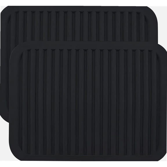 Silicone Trivets Silicone Trivets for Hot Pots and Pans Silicone Trivets for Hot Dishes Trivets Mats Hot Pads for Kitchen Counter Silicone Hot Pads of 2 pcs 9x12 Inch Rectangular (Black)