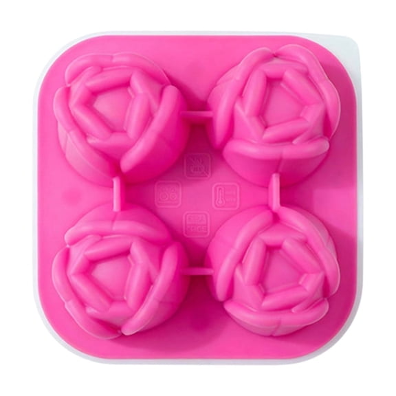Silicone Tulip Flower Ice Block Molds, Decorative Ice Ball Makers for Home Drinks, Summer Beverages, Floral Design Ice Trays with Flexible Non-Stick Surface