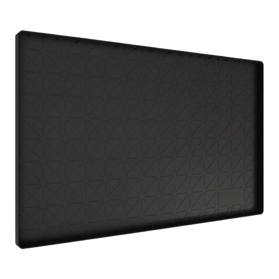 Silicone Under Sink Mat for Kitchen, Non-Slip Leak Proof Protector Tray, Easy Clean Durable Liner for Cabinet Floor, Black 28x22 Inch