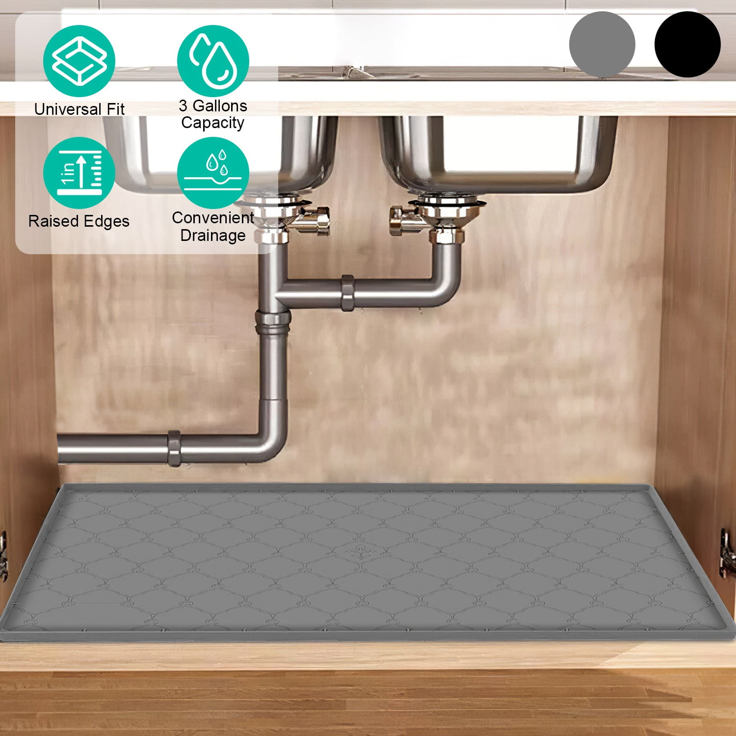 Silicone Under Sink Mat for Kitchen, iMounTEK Sink Protector