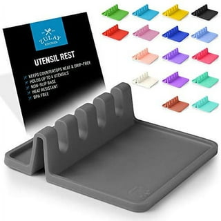 Walbest Kitchen Silicone Spoon Mat Rest, Spoon Holder for Stove Top, Utensil Rest for Countertop Kitchen Counter, Cooking Utensil Heat Resistant