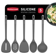 Rubbermaid Silicone Kitchen Utensils Set, Heat-Resistant and BPA-Free Cooking Utensils (5 Pieces), Charcoal