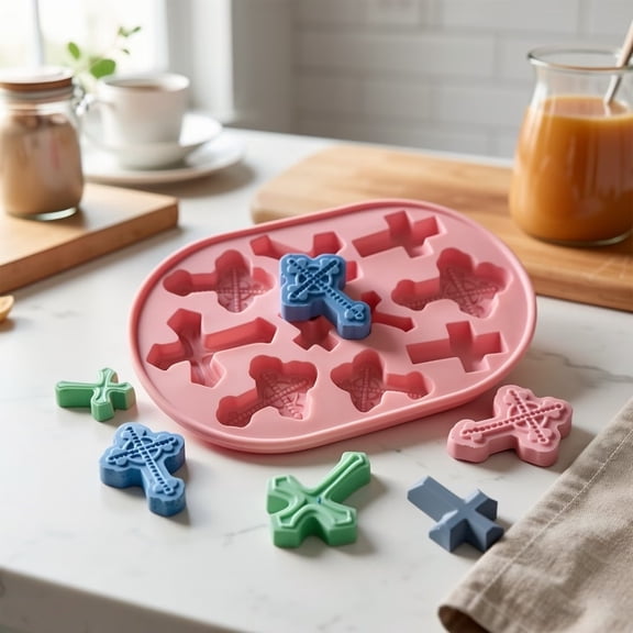 Silicone Vintage Cross Candy Chocolate Mold - Ideal for Weddings, Baptisms, and Religious Celebrations