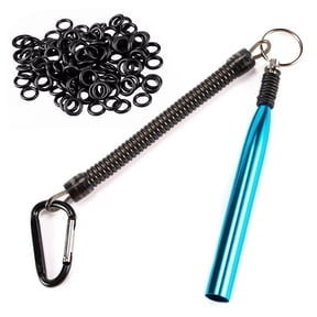 Silicone Wacky Worm Rig Tool With Carabiner 100Pcs O-Rings Kits Tool For Fishing Lovers For Soft Bait Fishing Accessories