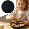 thumbnail image 1 of Silicone Waffle Mold, Round Waffle Maker Baking Tray, Waffle Silicone Mold, Muffin Pans Molds, Baking Tray, Mold Bakeware, Reusable Silicone Mould for Cake, Mold for Five People 6.89×6.89 in,Black, 1 of 6