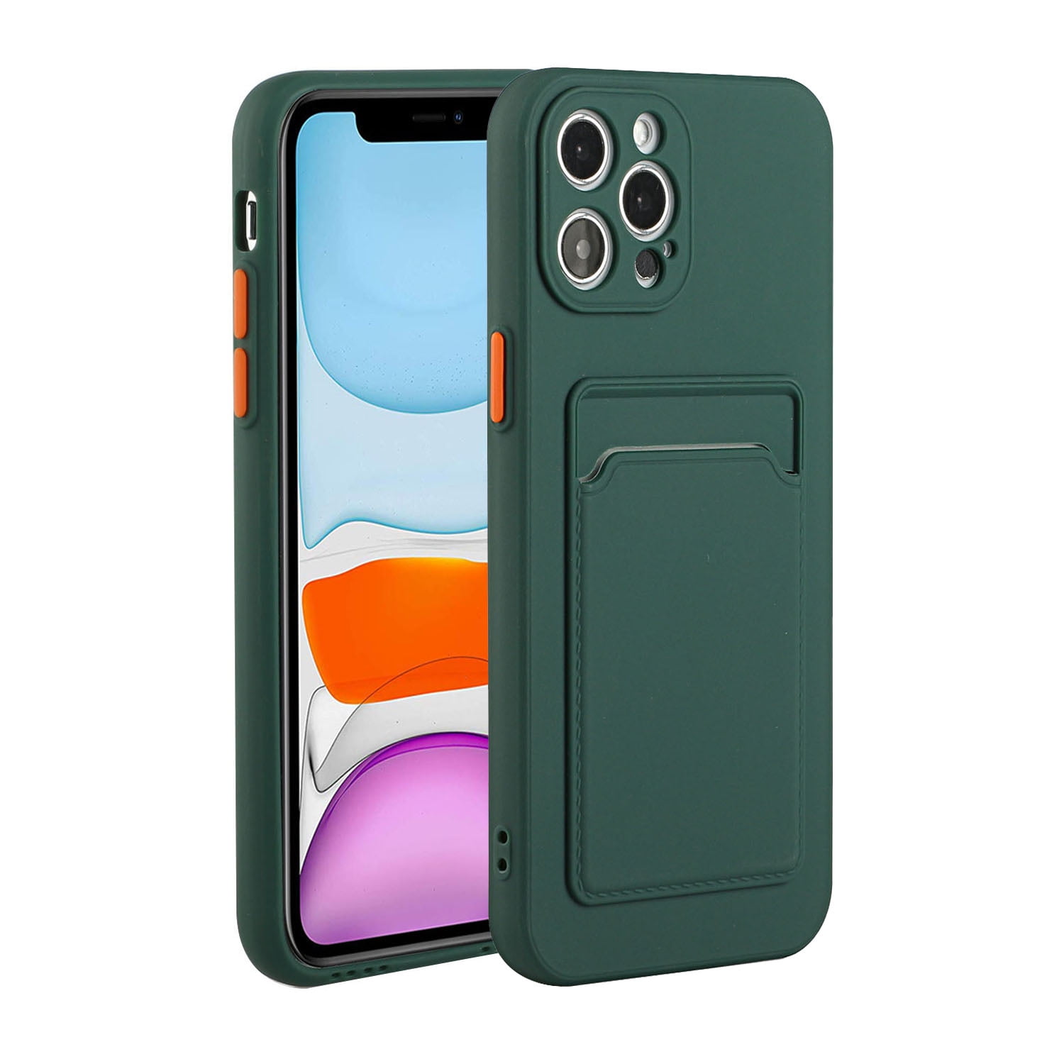 credit card sleeve for phone case Vofolen iPhone 11 Case Wallet Holder ID Slot Sliding Door Hidden Pocket Anti-Scratch Dual Layer Hybrid Bumper Armor Protective Hard Shell Back Cover for iPhone 11 6.1 6.15 x 3.06 x 0.85 Inches iPhone 16 Pro Max RFID Blocking Credit Card Sleeves