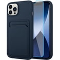 thumbnail image 1 of Silicone Wallet for iPhone 14 Pro Max Case, Card Holder Camera Protection Cover for iPhone 14 Pro Max Case + Screen Protector, Card Slot Case Compatible with iPhone 14 Pro Max Case -Blue, 1 of 12