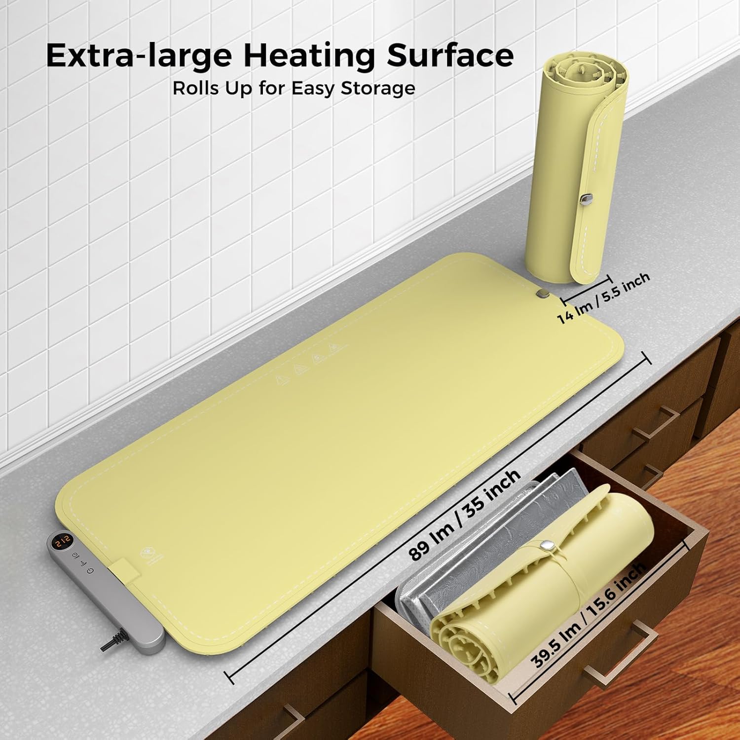 Silicone Warming Mat for Food Extra Large(15.6”x35”),Detachable ...