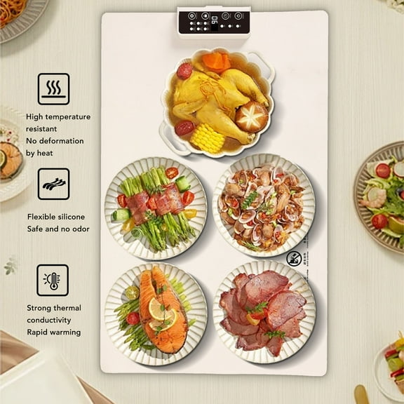 Silicone Warming Tray, 260W Electric Food Pad With Timer, Safe  Easy To Store