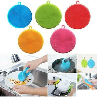  8 Pieces Silicone Sponge Silicone Scrubber Dish Brush Cleaning  Sponges Circular and Soap-Shaped Silicone Dishwashing Brush Pad Double  Sided Silicone Brush for Kitchen Dishes Fruits Vegetables : Health &  Household