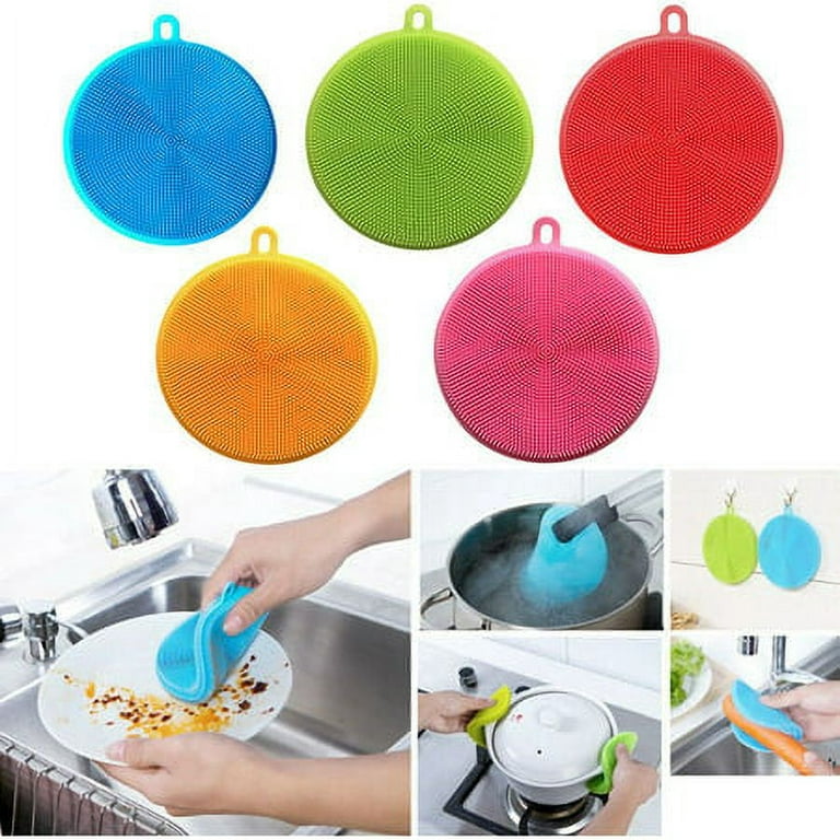 Silicone Wash Dish Brush Multipurpose Antibacterial Cleaning Kitchen Tool  Scrubber New