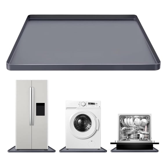 Silicone Washing Machine Mat with Raised Edges Waterproof Washer Dryer Top Storage Mat Non-slip Vibration Reduction Floor Protection Mat