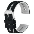 thumbnail image 1 of Silicone Watch Bands,22mm Quick Release Rubber Watch Strap for Men Women,Black&Gray with Silver Buckle, 1 of 8