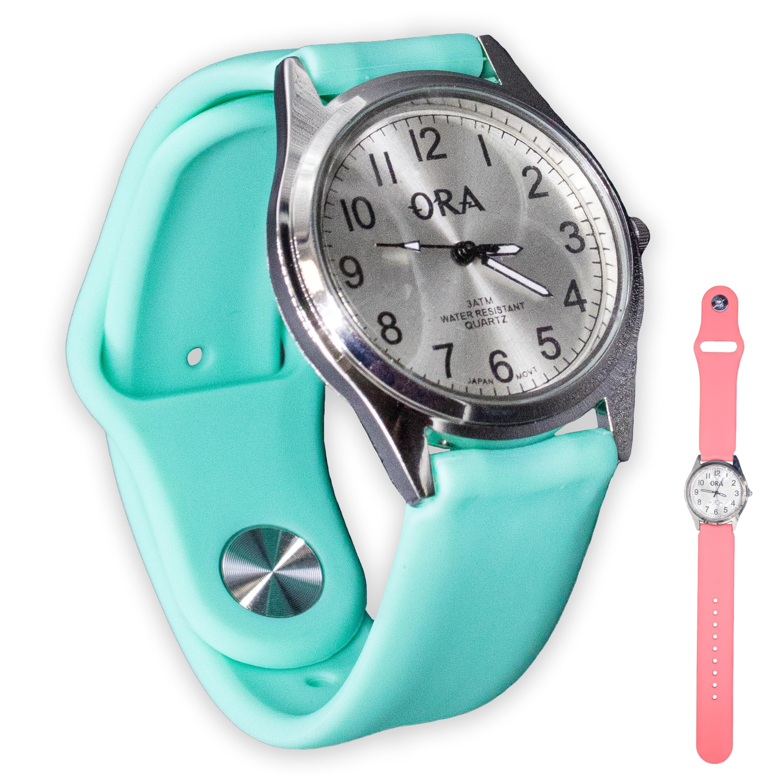Women\'s Purple Big Face Easy Reader Silicone Strap Waterproof 35MM Wrist Watch Timex® Easy Reader Kids Blue Fabric Strap Watch T890019J  main image 4
