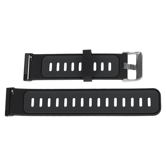 Silicone Watch Strap Replacement Band for Suunto 7 / Spartan HR Baro, 24mm Black and Dark Grey