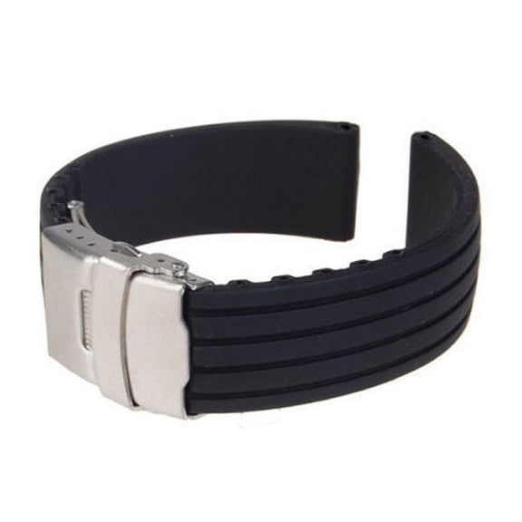 Silicone Watch Strap Replacement Rubber Watch Band Waterproof Stripe Pattern Watch Bracelet