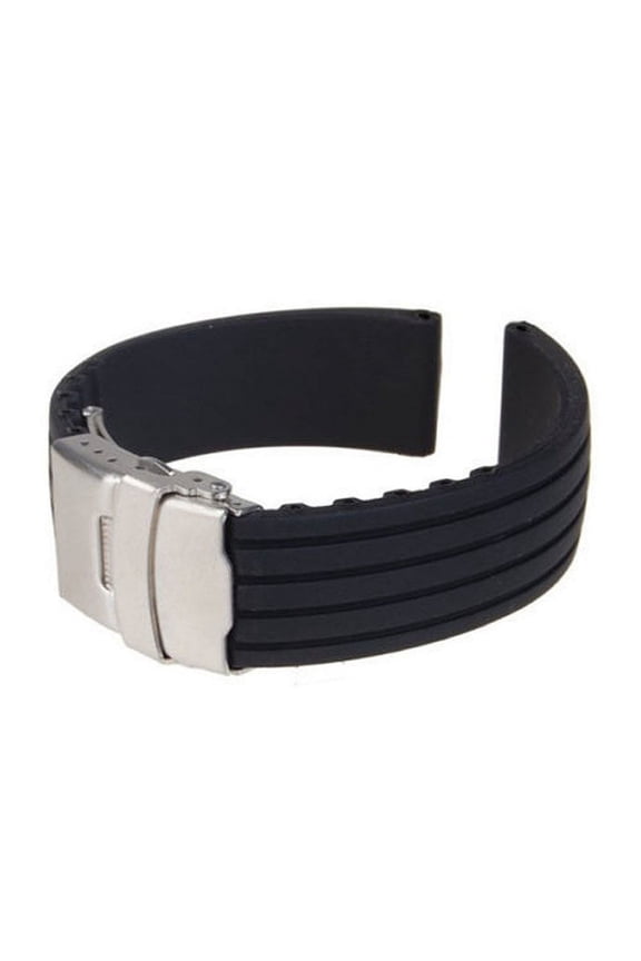 Silicone Watch Strap Replacement Rubber Watch Band Waterproof Stripe Pattern Watch Bracelet