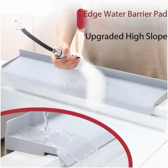 Silicone Water Barrier Pad - Kitchen Anti-Splash Water Barrier for Sink and Countertop Protection