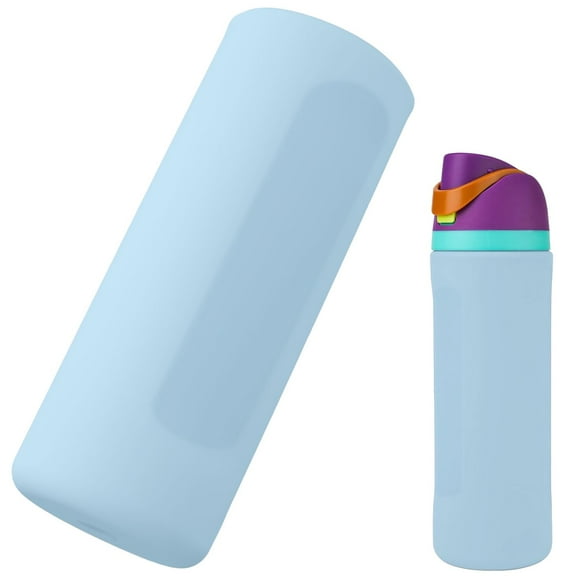 Silicone Water Bottle Boot for 24Oz Full Wrap Anti Sliding Bottom,Protective Sleeve Case Compatible with Freesip Water Bottle,Blue Color for Gift and Accessory