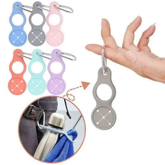 Silicone Water Bottle Clip Hook | Lightweight Outdoor Hiking Holder | Secure Rack for Multiple Bottle Sizes | Leak-Proof Carabiner | Multi-Use for Towels, Keys | Hands-Free Gear Attachment | Durable