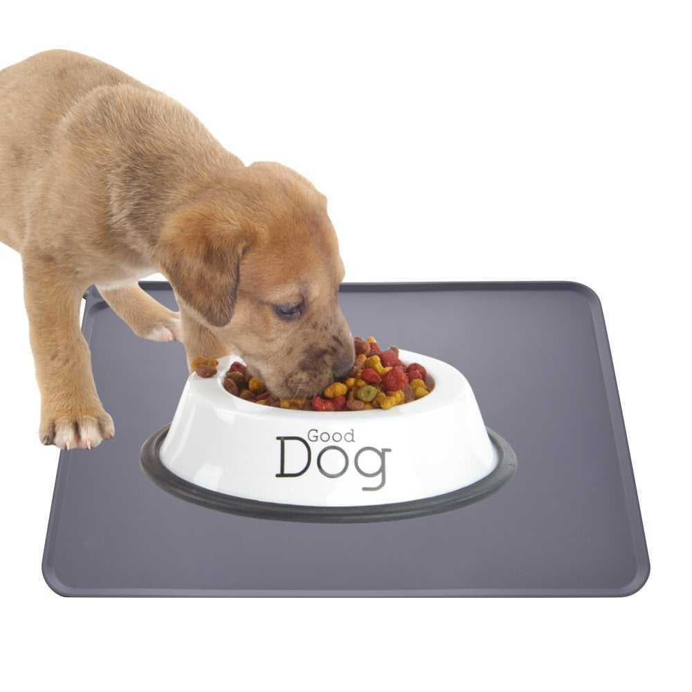 Wehilion Silicone Waterproof Pet Food Mat, Non-Slip with Extra Tall Lip ...