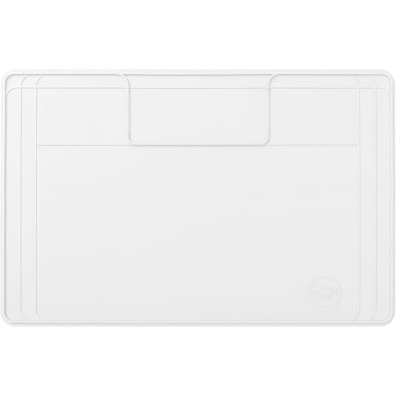 Silicone Waterproof Under Sink Mat with Lip, Trimmable, Easy to Clean, 34"W x 34"L, White