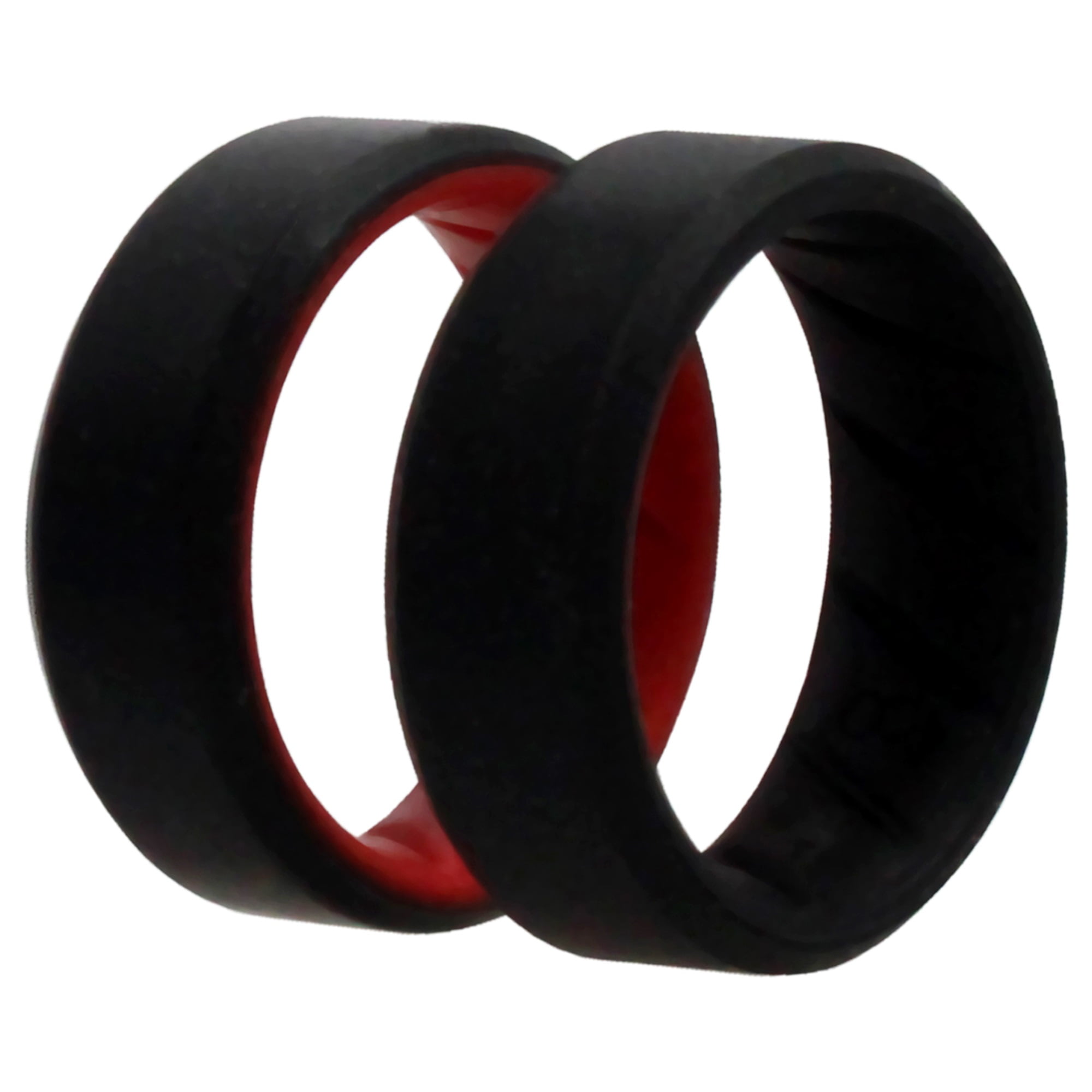 Silicone Wedding BR 8mm Edge Ring Set Black Red by ROQ for Men 2 x 8 mm Ring Walmart
