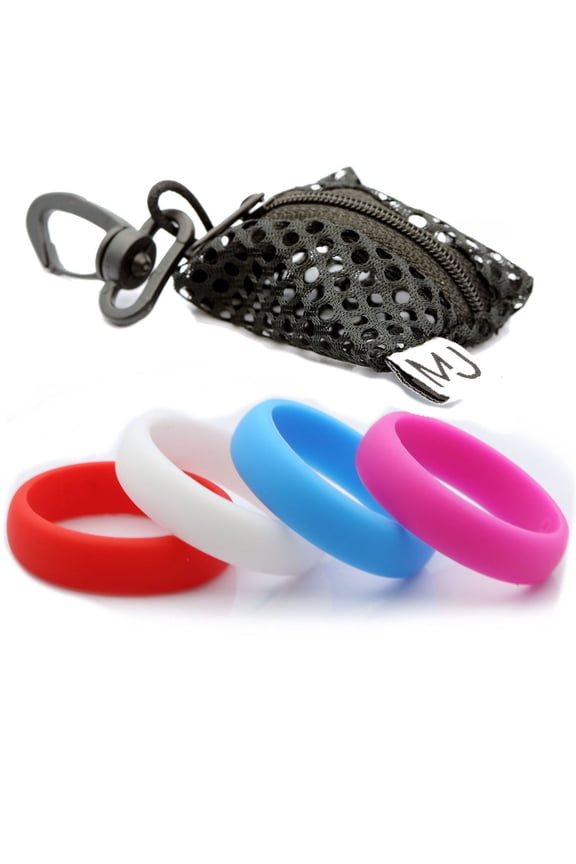 Silicone Wedding Band 4 PK Multi color 6mm Active Women Ring