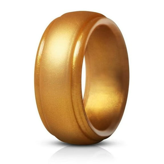 Silicone Wedding Ring Band Men Woman Black Temporary Rubber Flex Gym Gold