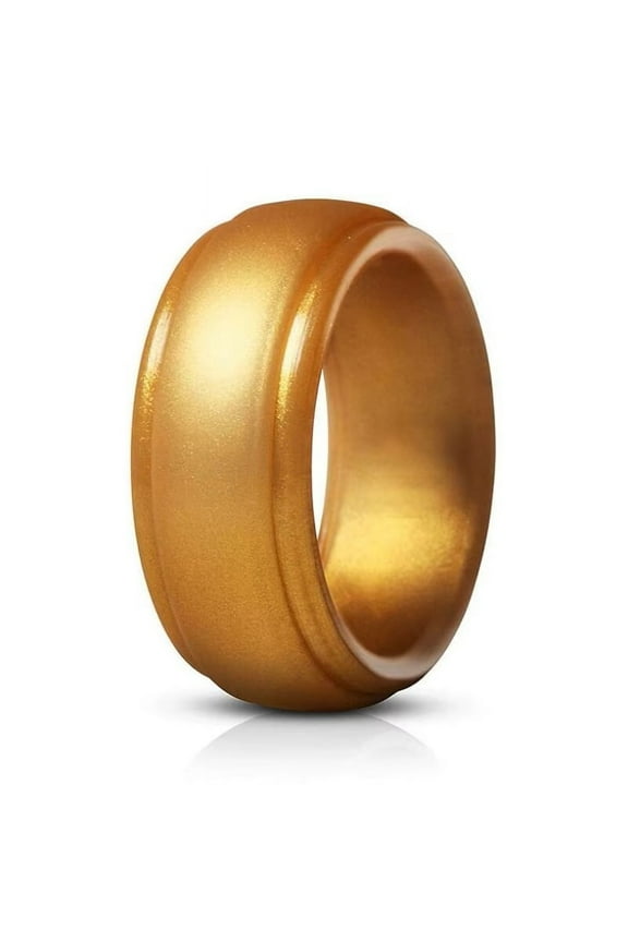 Silicone Wedding Ring Band Men Woman Black Temporary Rubber Flex Gym Gold