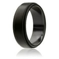 Silicone Wedding Ring Step Edge Style Black by ROQ for Men 12 mm