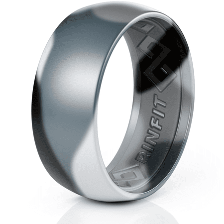 Silicone Wedding Ring for Men by RINFIT - Male Rubber Wedding Bands - Step Edge Design