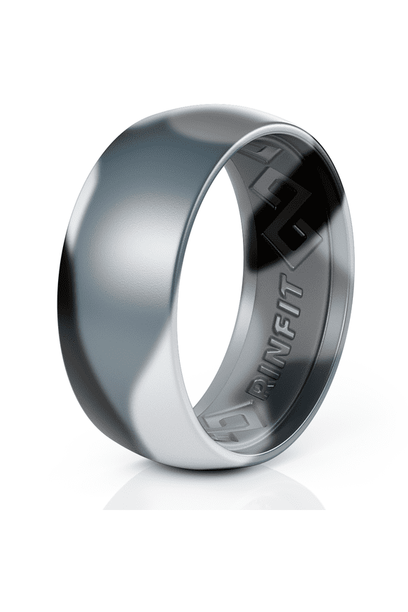 Silicone Wedding Ring for Men by RINFIT - Male Rubber Wedding Bands - Step Edge Design