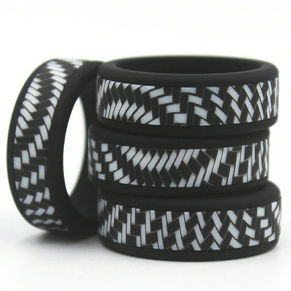 Silicone Wedding Rings Mens, Breathable Design Silicone Rings for Men, Edge Rubber Wedding Engagement Bands Comfort for Workout, 8mm Wide-2.5mm Thick - SIZE 12