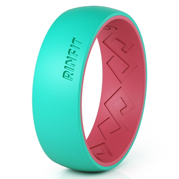 Silicone Wedding Rings for Men & Women by Rinfit. Male & Female Rubber Bands. Two-Tone Collection