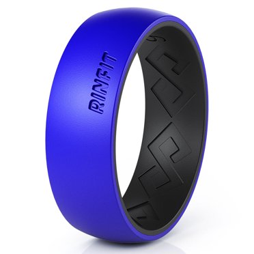 Rinfit Silicone Ring Gift Set For Women – 6 Sizes (5-10) With Infinity Metal Plate – Patented Design Rubber Wedding Bands - Black & Metal